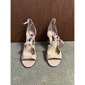 Nine West Beige Strap Heeks Size 10.5